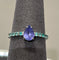51 Bague en or blanc 18k avec tanzanite et tourmalines Paraiba 58 Facettes Anello 001