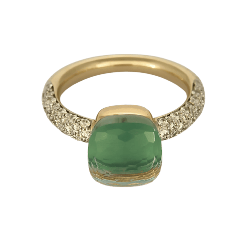 56.5 Pomellato Nudo - Bague en or rose, or blanc, topaze, agate et diamants 58 Facettes 58FC65-1