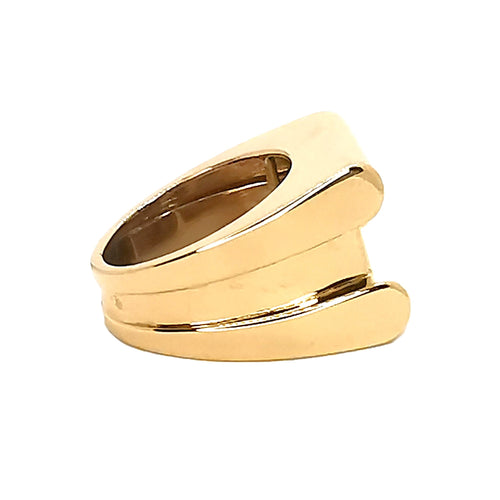 Bague 55 Bague tank sertie de diamants en or jaune 18 carats et platine 58 Facettes BVP-BAG-0014