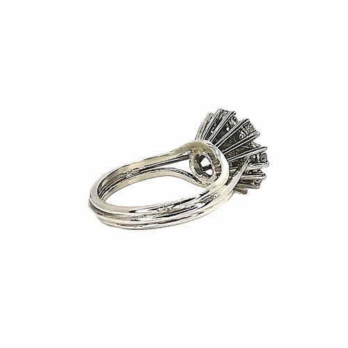 Bague 52 Bague vintage en or blanc 18 carats et platine sertie de diamants 58 Facettes BVP-BAG-0015