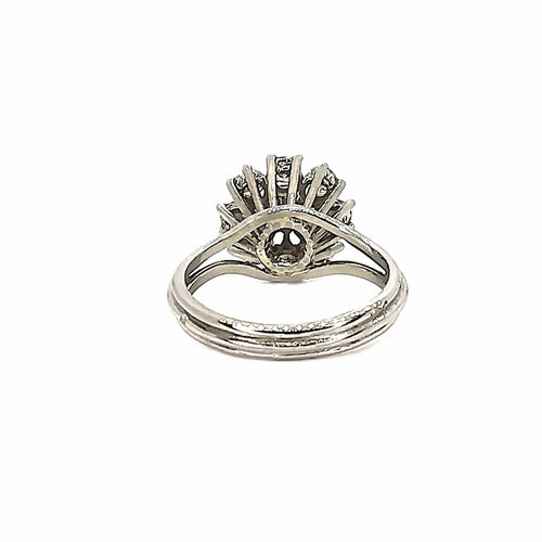 Bague 52 Bague vintage en or blanc 18 carats et platine sertie de diamants 58 Facettes BVP-BAG-0015