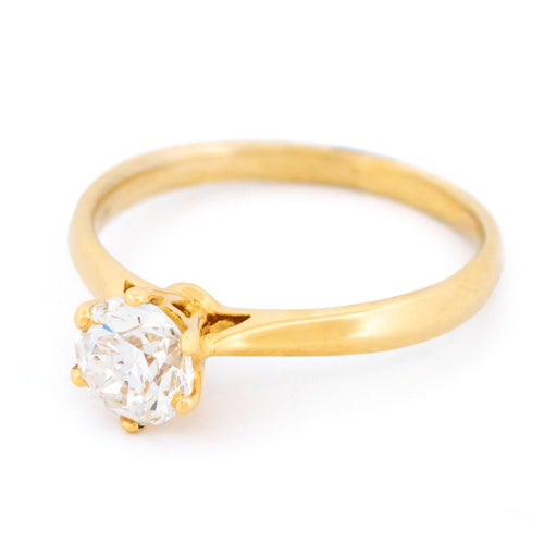 Bague 56.25 Bague solitaire en or jaune 18k avec diamant taille brillant 58 Facettes 7CA1E43A88BA41868223C2E703C290CA