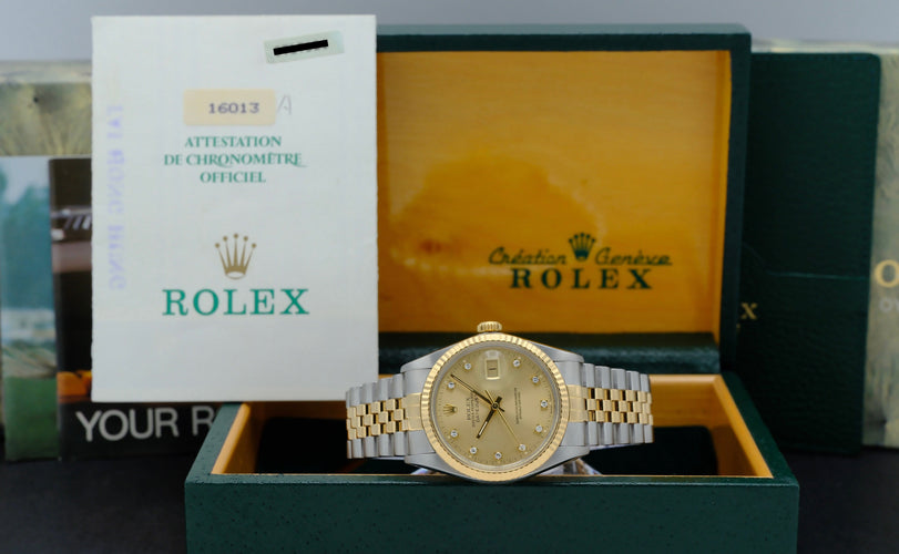 Montre Rolex Datejust - Montre automatique 16013G en or jaune et acier 58 Facettes ROL/DJ1/1327