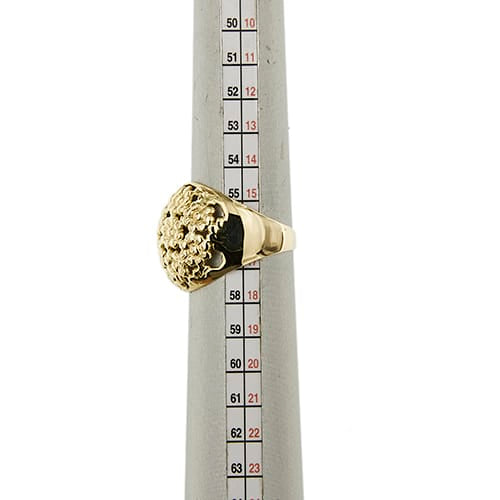 Bague 57 Bague bandeau à fleurs en or jaune 58 Facettes 40828