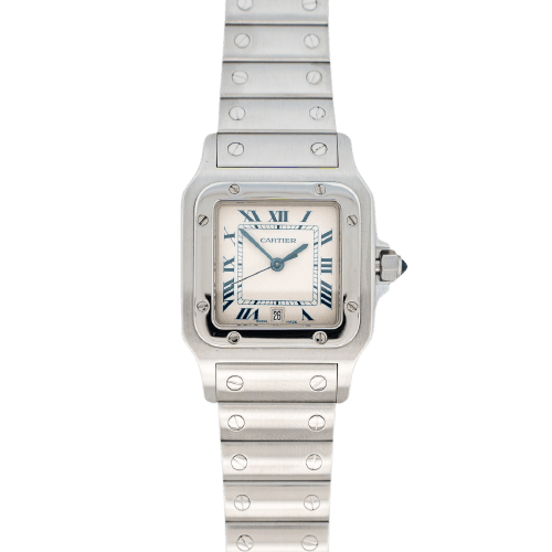 Montre Cartier Santos Galbée - Montre LM en acier 58 Facettes 545