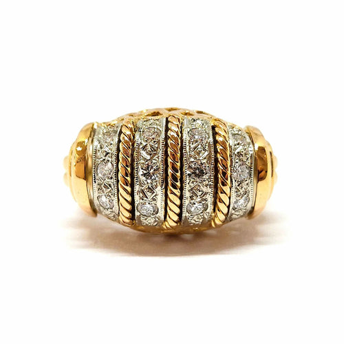 Bague 52 Bague ancienne en or jaune 18 carats et diamants 58 Facettes BVP-BAG-0032