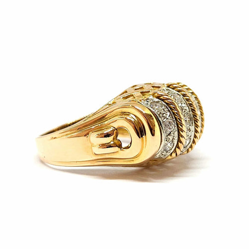 Bague 52 Bague ancienne en or jaune 18 carats et diamants 58 Facettes BVP-BAG-0032