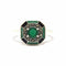 Bague 58 Bague vintage en argent 925, agate verte et émail 58 Facettes BVP-BAG-0036