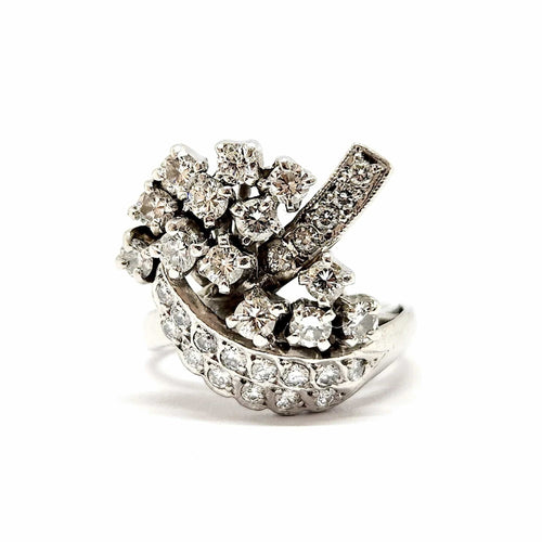 Bague 60 Bague vintage en platine 850 sertie de diamants 58 Facettes BVP-BAG-0039