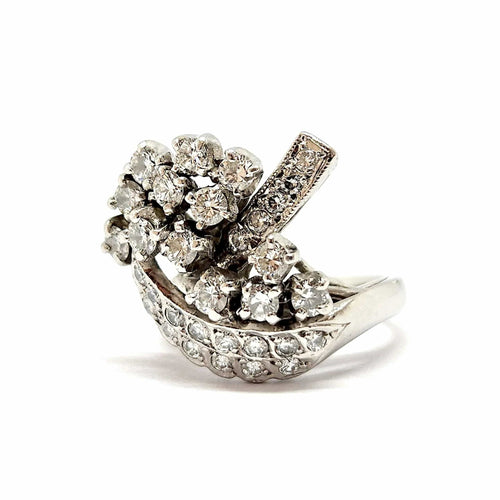 Bague 60 Bague vintage en platine 850 sertie de diamants 58 Facettes BVP-BAG-0039