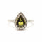 Bague 53 Bague saphir vert et diamants en or blanc 18 carats 58 Facettes BVP-BAG-0040