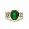 Bague 52 Bague vintage en or jaune et blanc 18 carats, émeraude et diamants 58 Facettes BVP-BAG-0044