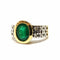 Bague 52 Bague vintage en or jaune et blanc 18 carats, émeraude et diamants 58 Facettes BVP-BAG-0044