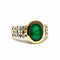 Bague 52 Bague vintage en or jaune et blanc 18 carats, émeraude et diamants 58 Facettes BVP-BAG-0044