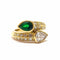 Bague 50 Bague Toi & Moi en or jaune 18 carats avec émeraude et diamants 58 Facettes BVP-BAG-0045