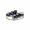 Bague 54 Bague lien en or blanc 18 carats avec saphirs et diamants 58 Facettes BVP-BAG-0047