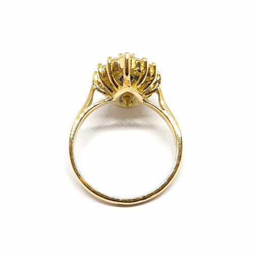 Bague 51 Bague marguerite en or jaune 18 carats au saphir et diamants 58 Facettes BVP-BAG-0048