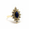 Bague 51 Bague marguerite en or jaune 18 carats au saphir et diamants 58 Facettes BVP-BAG-0048