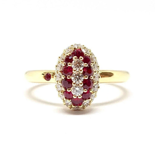 Bague 54 Bague coccinelle en or jaune 18 carats, rubis et diamants 58 Facettes BVP-BAG-0054