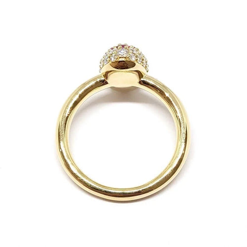 Bague 54 Bague coccinelle en or jaune 18 carats, rubis et diamants 58 Facettes BVP-BAG-0054
