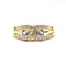 Bague 54 Bague lien aigue-marine et diamants en or jaune 18 carats 58 Facettes BVP-BAG-0055