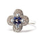 Bague 54 Bague fleur en or blanc 18 carats, saphirs, aigues-marines et diamants 58 Facettes BVP-BAG-0056