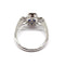 Bague 54 Bague fleur en or blanc 18 carats, saphirs, aigues-marines et diamants 58 Facettes BVP-BAG-0056