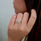 Bague 53 Bague saphir jaune et diamants en or blanc 18 carats 58 Facettes BVP-BAG-0064