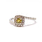 Bague 53 Bague saphir jaune et diamants en or blanc 18 carats 58 Facettes BVP-BAG-0064
