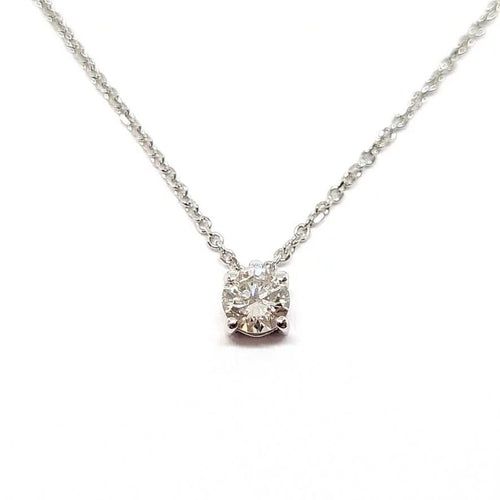 Collier Collier solitaire en or blanc 18 carats avec diamant 58 Facettes BVP-COL-0063