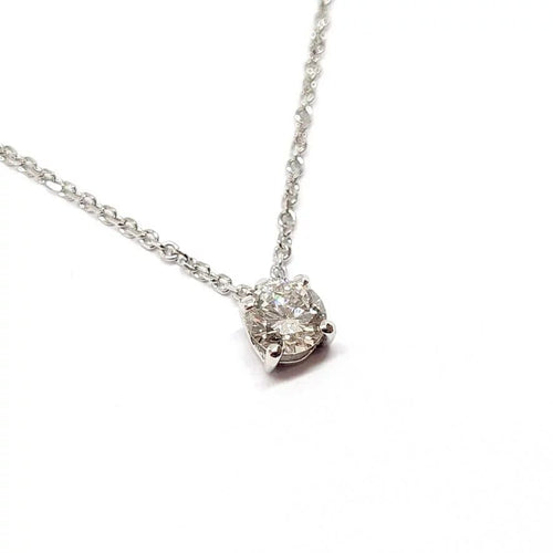 Collier Collier solitaire en or blanc 18 carats avec diamant 58 Facettes BVP-COL-0063