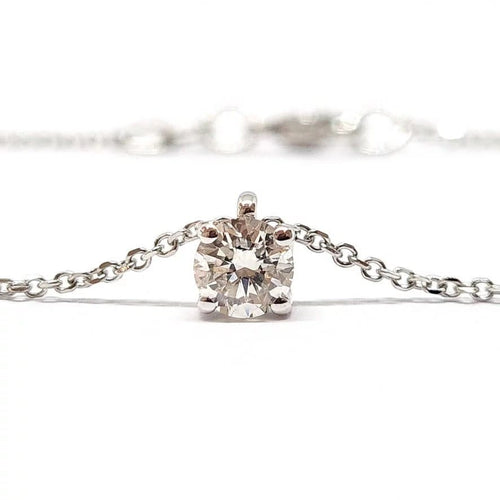 Collier Collier solitaire en or blanc 18 carats avec diamant 58 Facettes BVP-COL-0063