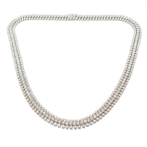 Collier Collier rivière de diamants en or blanc 18 carats 58 Facettes BVP-COL-0065