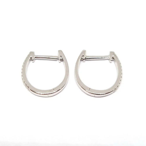 Boucles d'oreilles Boucles d'oreilles créoles rondes en or blanc 18 carats et diamants 58 Facettes BVP-BDO-0068