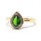 Bague 56 Bague poire diopside et diamants en or jaune 18 carats 58 Facettes BVP-BAG-0077