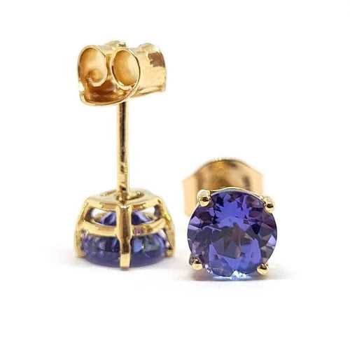 Boucles d'oreilles Boucles d'oreilles - Tanzanites en or jaune 18 carats 58 Facettes BVP-BDO-0079