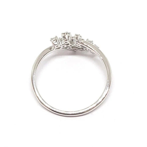 Bague 54 Bague grappe en or blanc 18 carats et diamants 58 Facettes BVP-BAG-0082