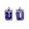 Royal Twilight - Boucles d'oreilles en or jaune 585, tanzanites et diamants 58 Facettes E0048