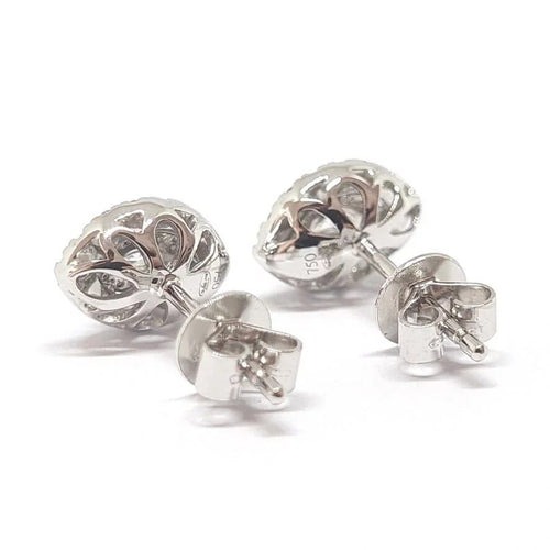 Boucles d'oreilles Boucles d'oreilles marquise en or blanc 18 carats et diamants 58 Facettes BVP-BDO-0085