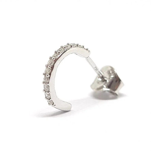 Boucles d'oreilles Créole - Boucle d’oreille en or blanc 18 carats et diamants 58 Facettes BVP-BDO-0087