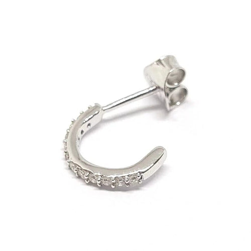 Boucles d'oreilles Créole - Boucle d’oreille en or blanc 18 carats et diamants 58 Facettes BVP-BDO-0087