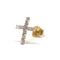 Boucles d'oreilles Boucle d'oreille croix en or jaune 18 carats et diamants 58 Facettes BVP-BDO-0088
