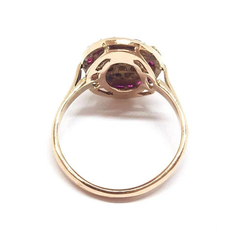 Bague 55 Bague rubis et diamants en or rose 14 carats 58 Facettes BVP-BAG-0090