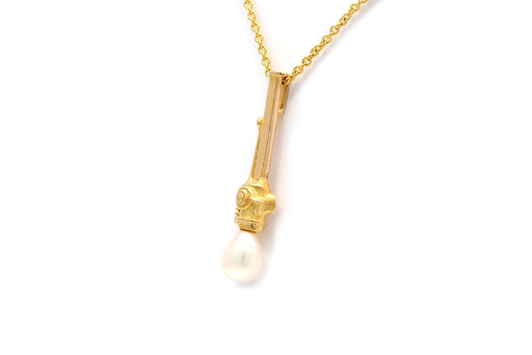 Pendentif Pendentif années 70 en or jaune 18 carats et perle 58 Facettes 23909