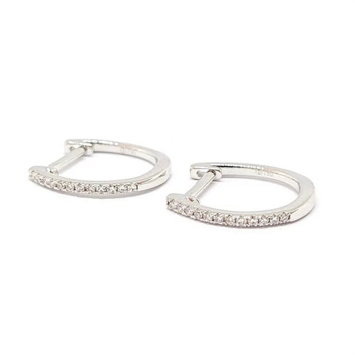 Boucles d'oreilles Boucles d'oreilles créoles en or blanc 18 carats et diamants 58 Facettes BVP-BDO-0093