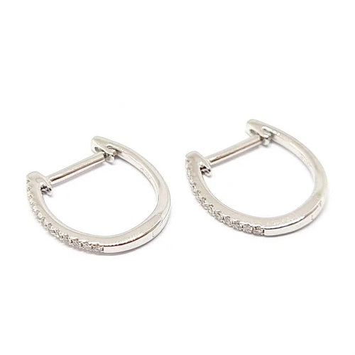 Boucles d'oreilles Boucles d'oreilles créoles en or blanc 18 carats et diamants 58 Facettes BVP-BDO-0093