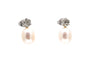 Boucles d'oreilles Années 70 - Boucles d'oreilles en or blanc, perles et diamants 58 Facettes 23948