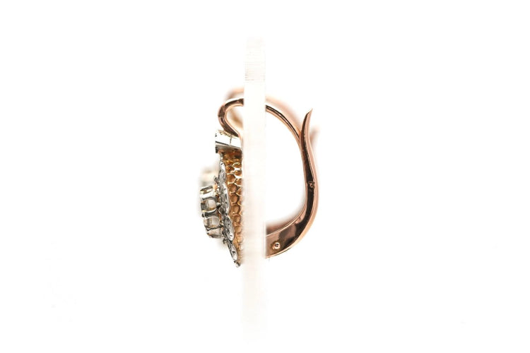 Boucles d'oreilles Art déco - Boucles d'oreilles en or jaune et diamants taille rose 58 Facettes 23949