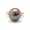 Bague 53 Bague solitaire perle de Tahiti en or jaune 18 carats 58 Facettes BVP-BIJ-0094