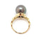 Bague 53 Bague solitaire perle de Tahiti en or jaune 18 carats 58 Facettes BVP-BIJ-0094